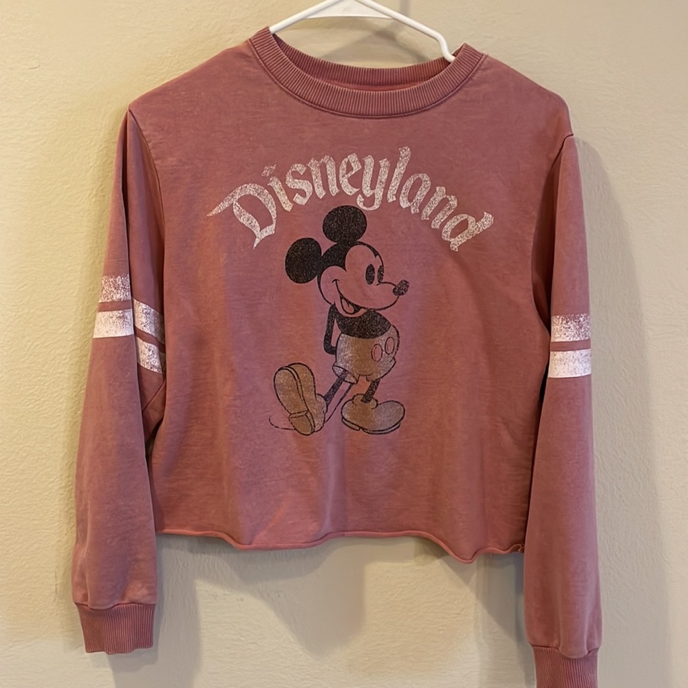 Disneyland Rose Gold Vintage Mickey Cropped Sweatshirt